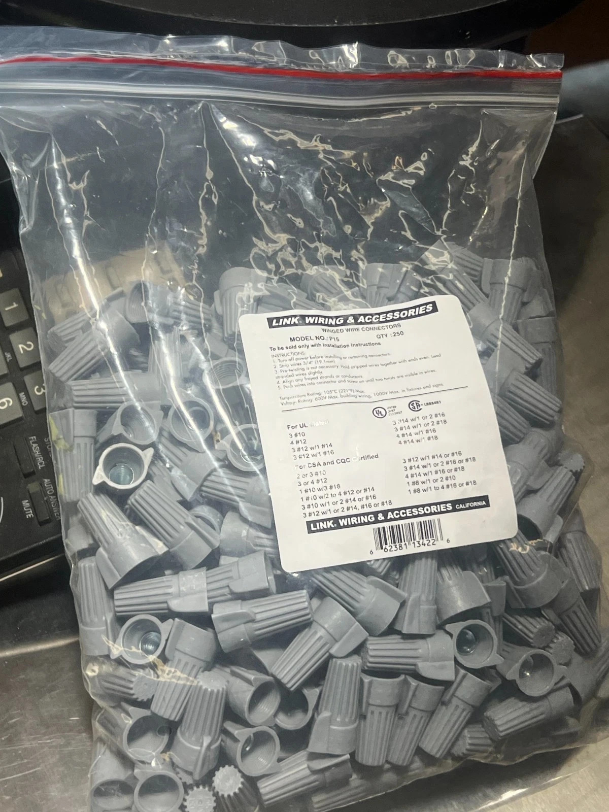 250 Pieces Large Gray Winged Wire Twist Nut Electrical Connector Splice GRAY