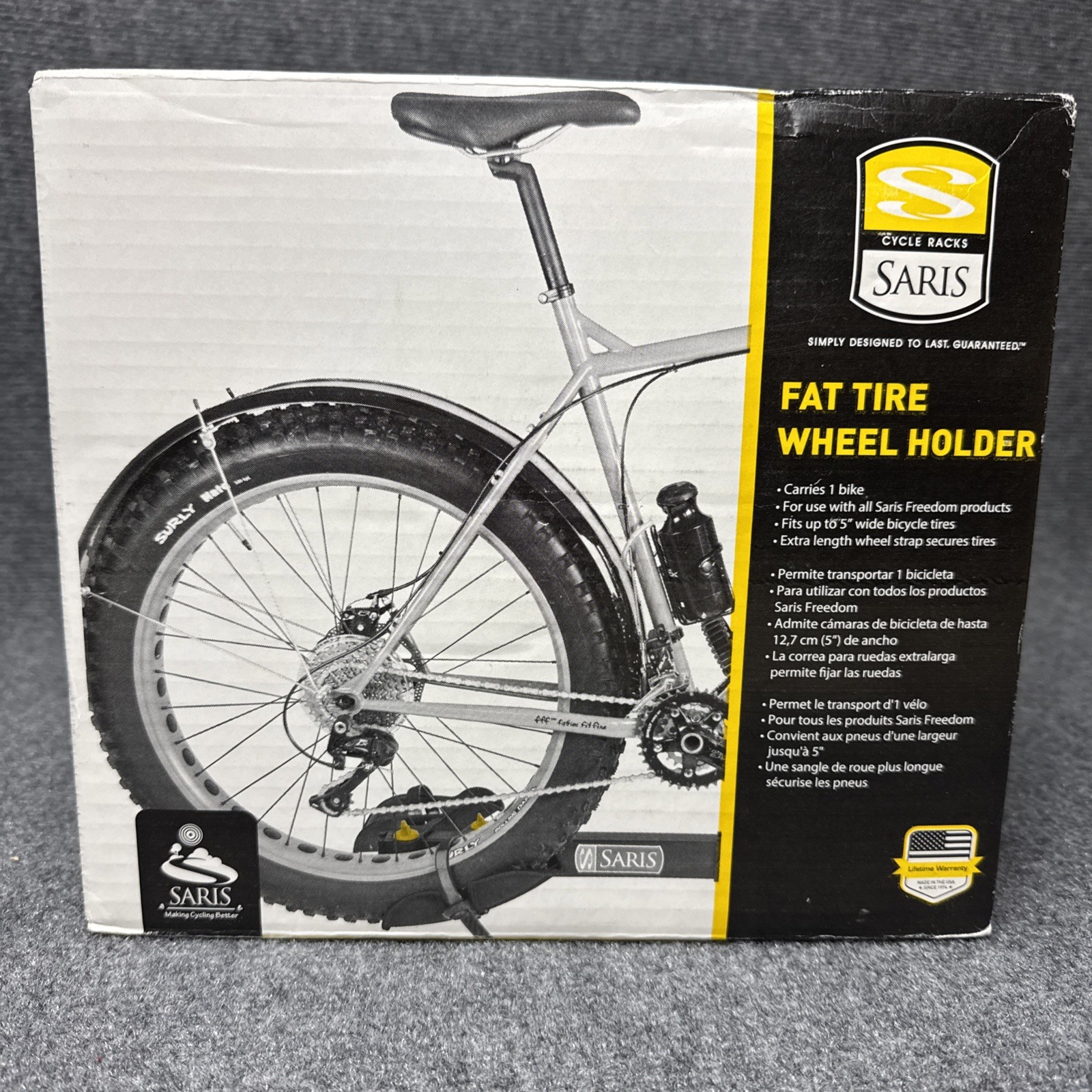 Saris Freedom Fat Tire Wheel Holder Car Rack 4419 Carries 1-bike