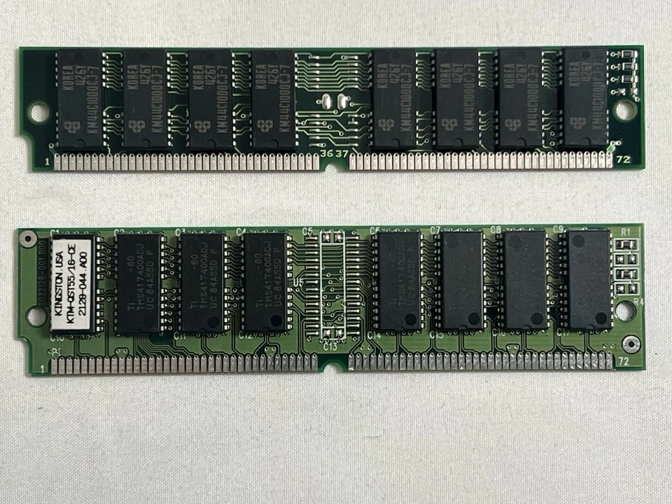 8MB Kit (2x 4MB) Samsung FPM RAM 72P PS/2 SIMM Kingston Memory KMM5321000CV-7 - Image 2 of 4
