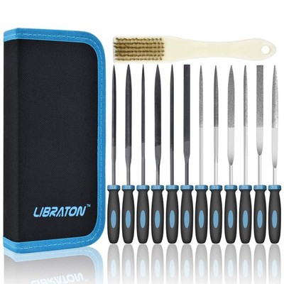 LIBRATON Small File Set, Needle Diamond Files 13PCS, 6pcs Jewlers & 6 Steel f...