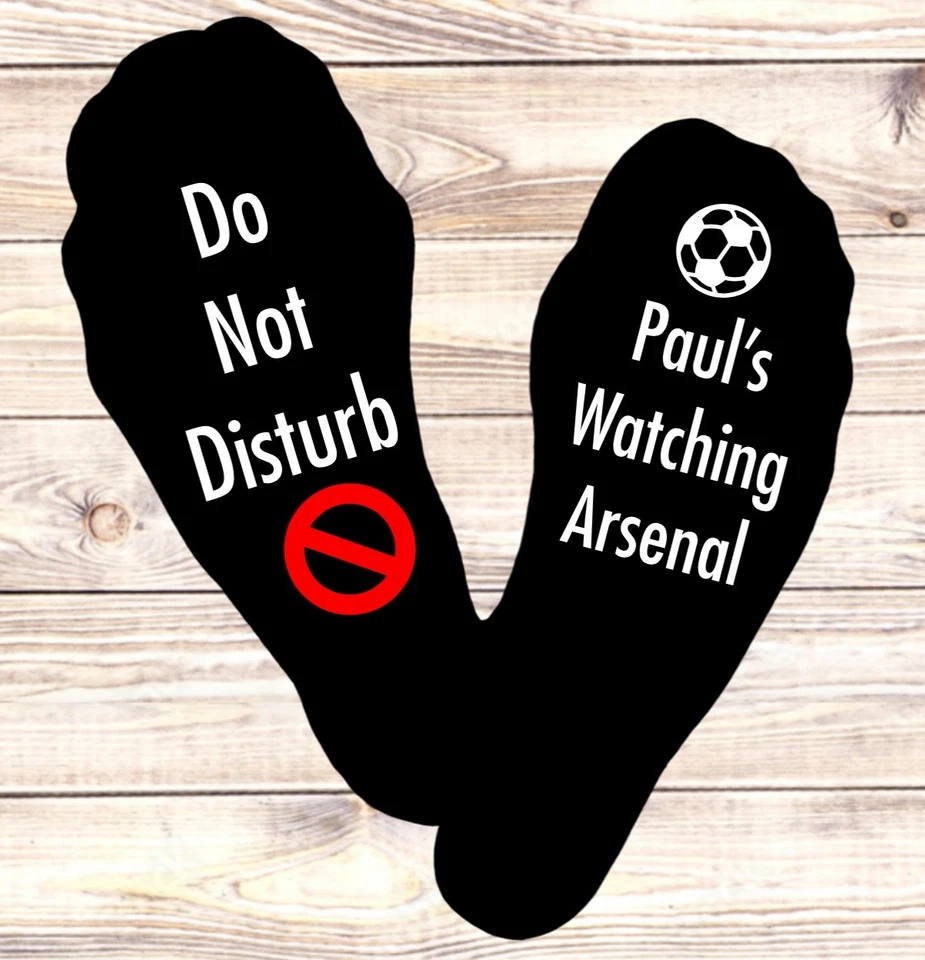NERDYPUD Personalised Arsenal Do Not Disturb Mens Socks Gift Present Football Soccer