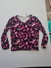 Ladies Top Body Prints L Black Floral Print 31476