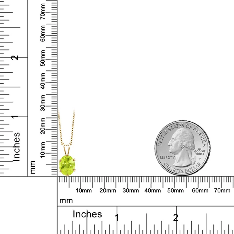 1.35 Ct Oval Shape Yellow Lemon Quartz 18K Yellow Gold Plated Silver Pendant - Image 4 of 4