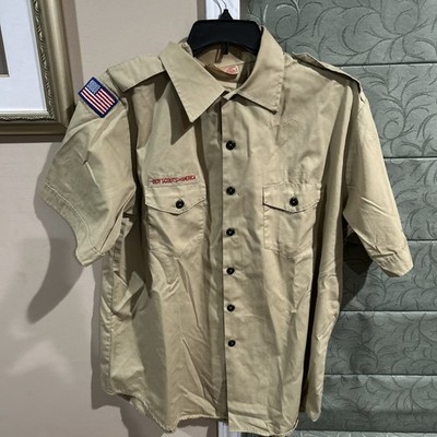 Boy Scout BSA UNIFORM SHIRT  Men s XL Extra Large Short Sleeve Tan V100