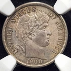 Silver 1900 Barber 10 Cents Dime | NGC MS62 - BullionPlus Label