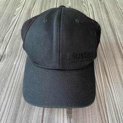 Mustad Black Solid Trucker Hat for Men, Mesh Back Adjustable, One Size