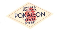 POKAGON STATE PARK ANGOLA INDIANA WINDOW LABEL W/ NATIVE AMERICAN 