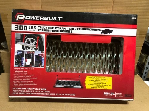 Powerbuilt Heavy Duty Tire Step for Truck, SUV, Non-Slip Steel Large, Black 