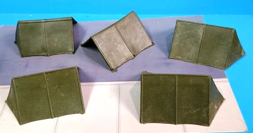vtg 1960s MARX Military U S Army Combat Training Center Parts Tents Lot x5