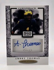 2021 Sage Premier Draft - Autographs Ambry Thomas #A9 (AU, RC)
