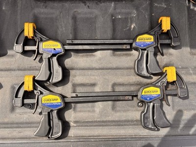 Vtg Quick Grip Bar Clamps 6 3/4  Inside Width Set of 4 Made in USA Woodworking