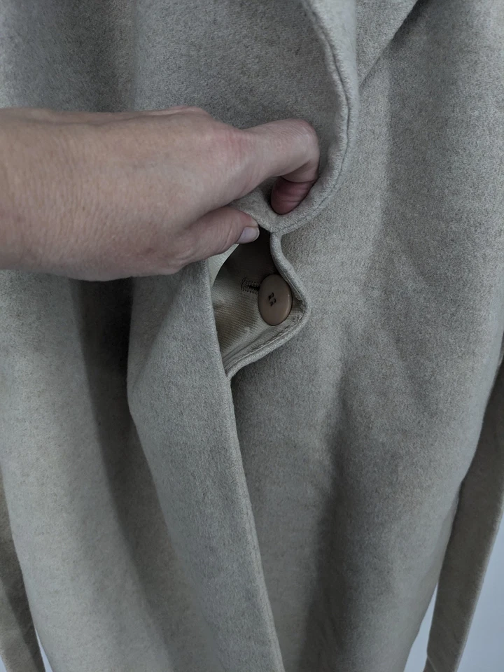 Abrigo Saks Fifth Avenue Vintage Mujer 12 Tostado 100% Cachemira Trinchera Clásico EE. UU. Foto 3 de 4