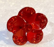 Red Enamel Flower Ring Christmas Adjustable