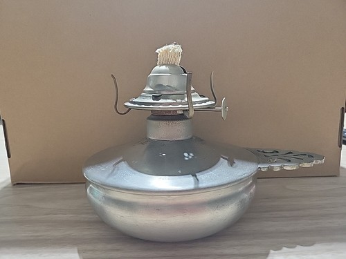 International Silver Company Pewter Oil Lamp Base USA Eagle Burner - Picture 2 of 7