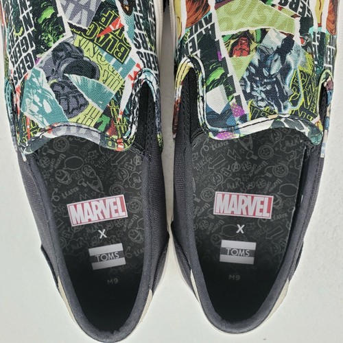 TOMS x Marvel Avengers Baja Slip On Shoes Mens 9 Canvas Sneakers