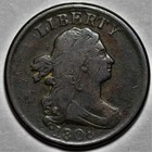 1808 Draped Bust Half Cent - Us 1/2c Copper Coin