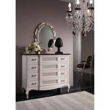 COMO' + 2 COMODINI CON PAGLIA DI VIENNA  BIANCO CAMERA LETTO PERSONALIZZABILE