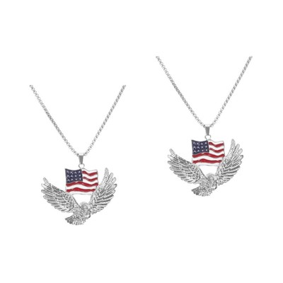  2pcs Eagle Halskette Eagle Anhänger Geschenk Männer Schmuck Cool American Flag