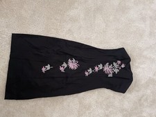 womens black corset dress with flower detail new look size 8