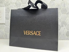 Versace 10"x8"x4" Empty Black SHOPPING GIFT Paper BAG Logo for Bag or Shoes