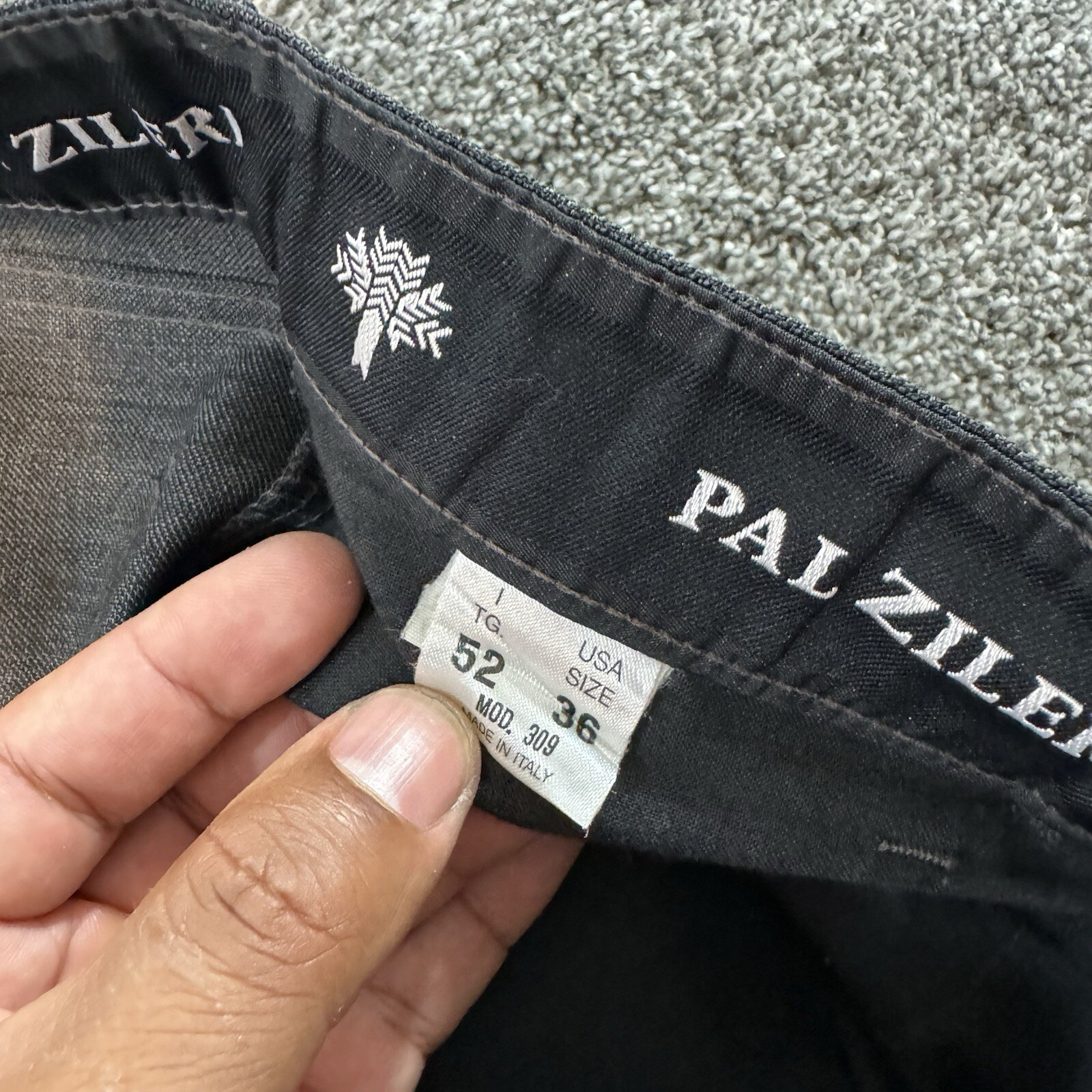 Pal Zileri Mens Charcoal Stretch Chino Casual Pants 36x30 Italy 52 image 6