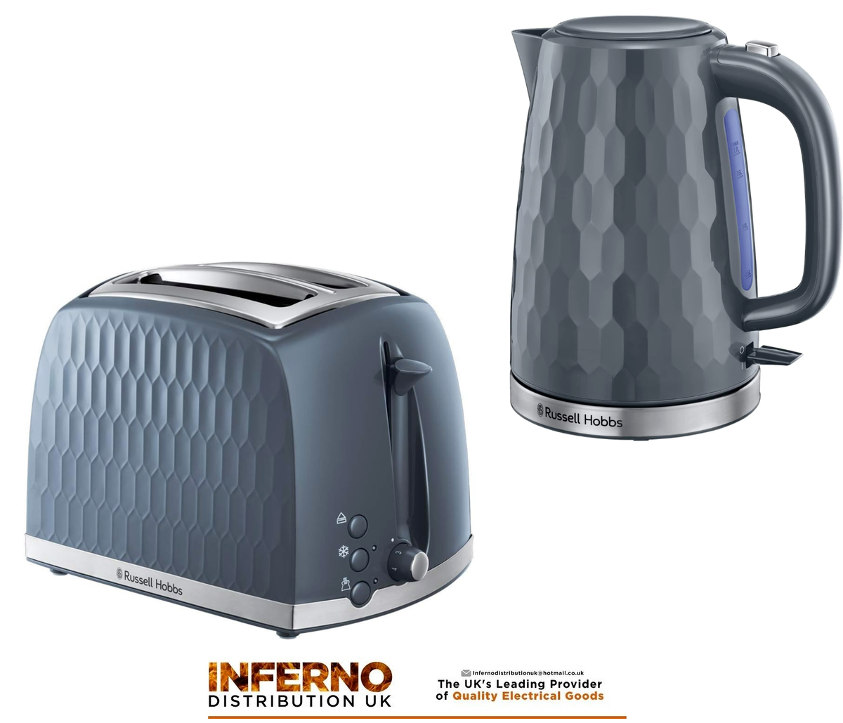 Slice Russell Hobbs Kettle And Toaster Grey RUSSELL HOBBS