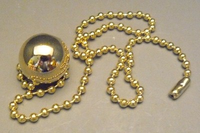 3/4" Brass Ball with 15" Pull Chain for Light or Ceiling Fan Lamp Parts