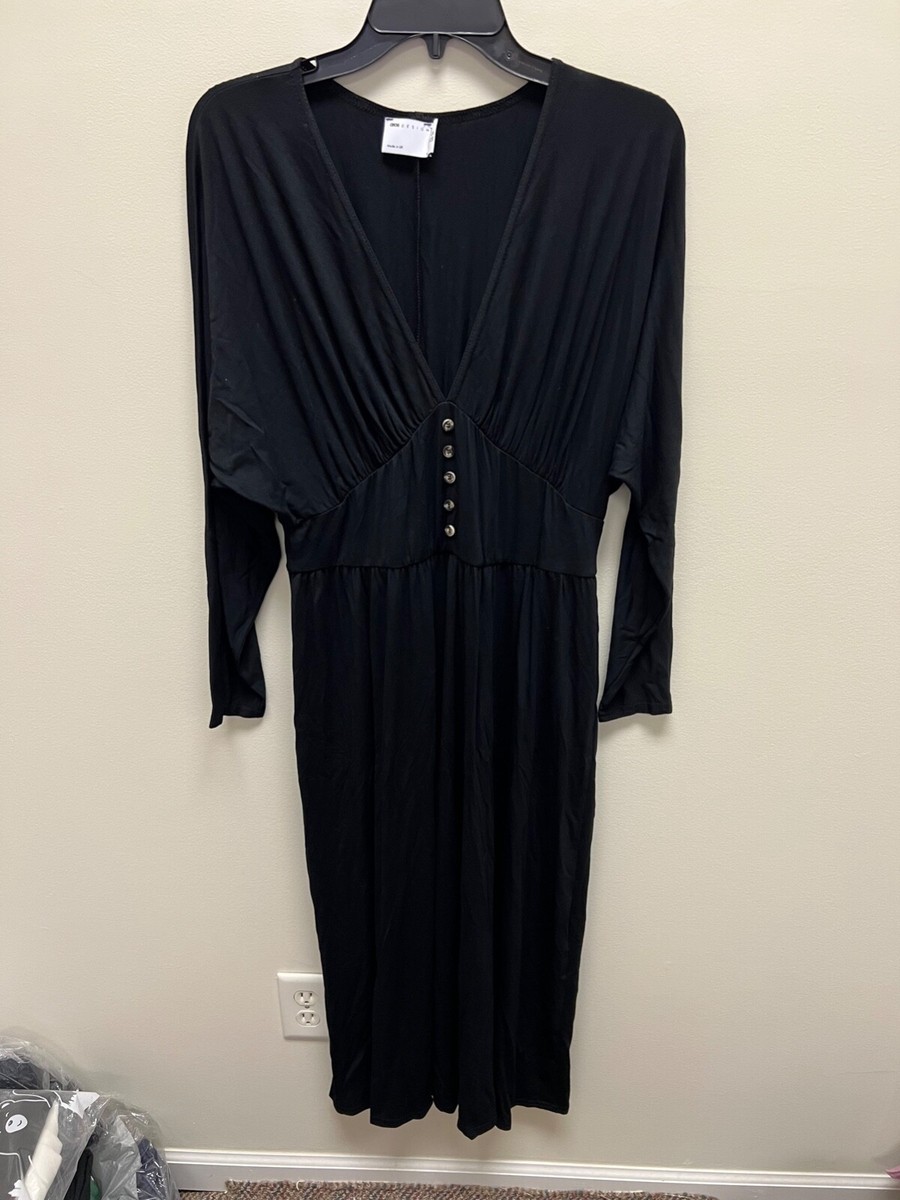 ASOS Design black midi tea dress UK sz 14 (US sz 10)
