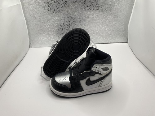 Brand New Nike Jordan 1 Retro High Silver Toe TD Size 6C CU0450-001 - 第 3/5 張圖片