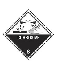 Labelmaster Corrosive Label Roll ,500 Pack, Worded Dotted HMSL130