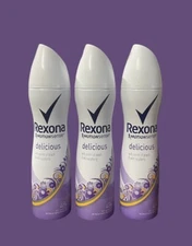 PACK OF 3 REXONA MOTIONSENSE DEODORANT SPRAY DELICIOUS 150ml 48h