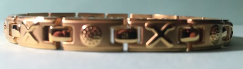 8.5" "SURGICAL STAINLESS STEEL MAGNETIC MAN GOLD BRACELET ( ADJUSTABLE ) - Picture 2 of 27