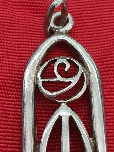 Grande ciondolo rosa celtica scozzese in argento sterling 925 massiccio 5,4 g - Foto 11 di 12