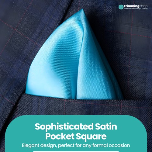 New Satin Wedding Mens Pocket Square Office Suit Plain Handkerchief - Picture 6 of 325