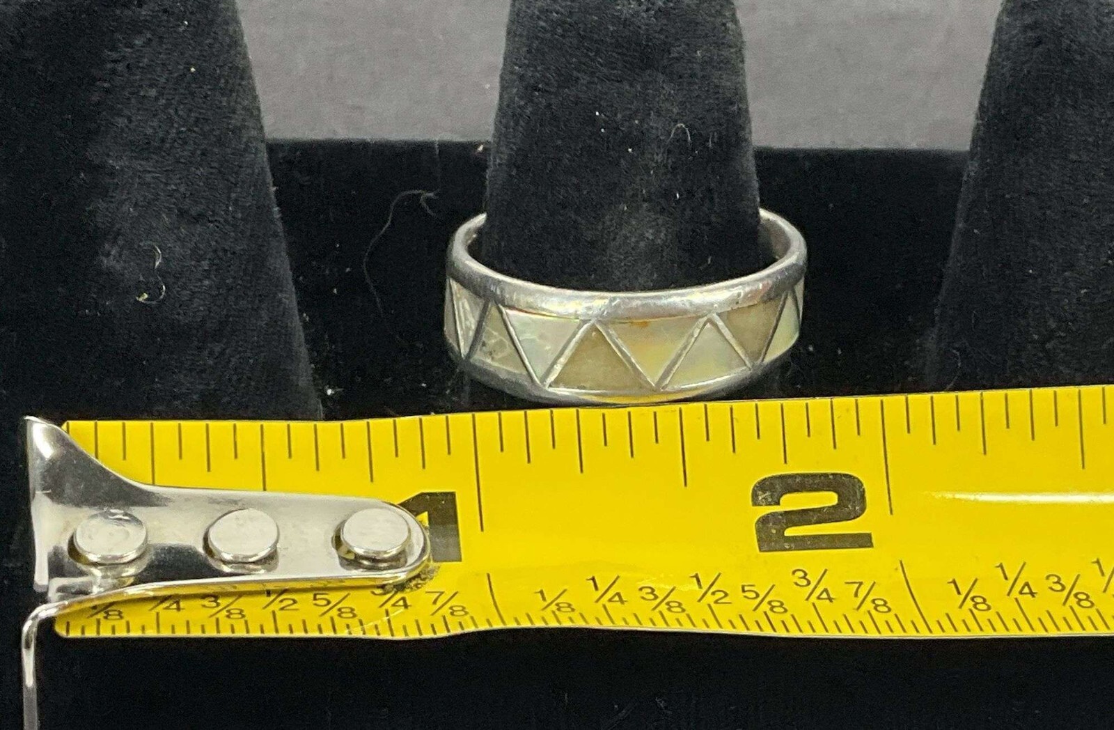 Artisan Sterling Silver Ring | Triangular Pearl I… - image 3