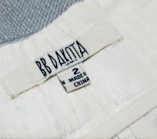 BB Dakota Augustine Damenshorts Leinen Bündchen Größe 2 Small natürliches Elfenbein neu mit Etikett $ 58 - Bild 4 von 12