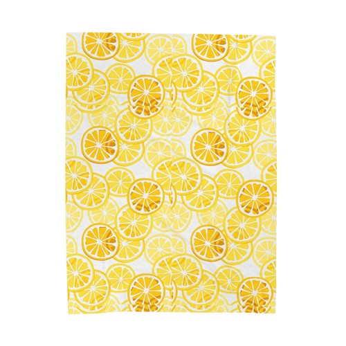 Lemon Pattern Yellow Zest Velveteen Plush Blanket - Picture 10 of 13
