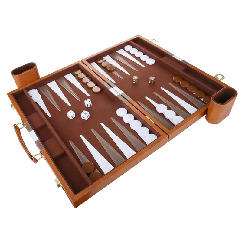XXL Backgammon Spielbrett 56 x 46 cm klappbar Wunderschöne Backgammon Koffer - Bild 4 von 4