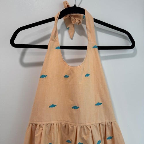 Lolly Wolly Doodle Halter Dress Turtle Print Ruffle Hem Sleeveless Size 12 - Picture 2 of 8