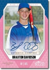 BRAXTON DAVIDSON 2014 Rize Rookie Autograph PINK AUTO PRODIGY RC LE/200