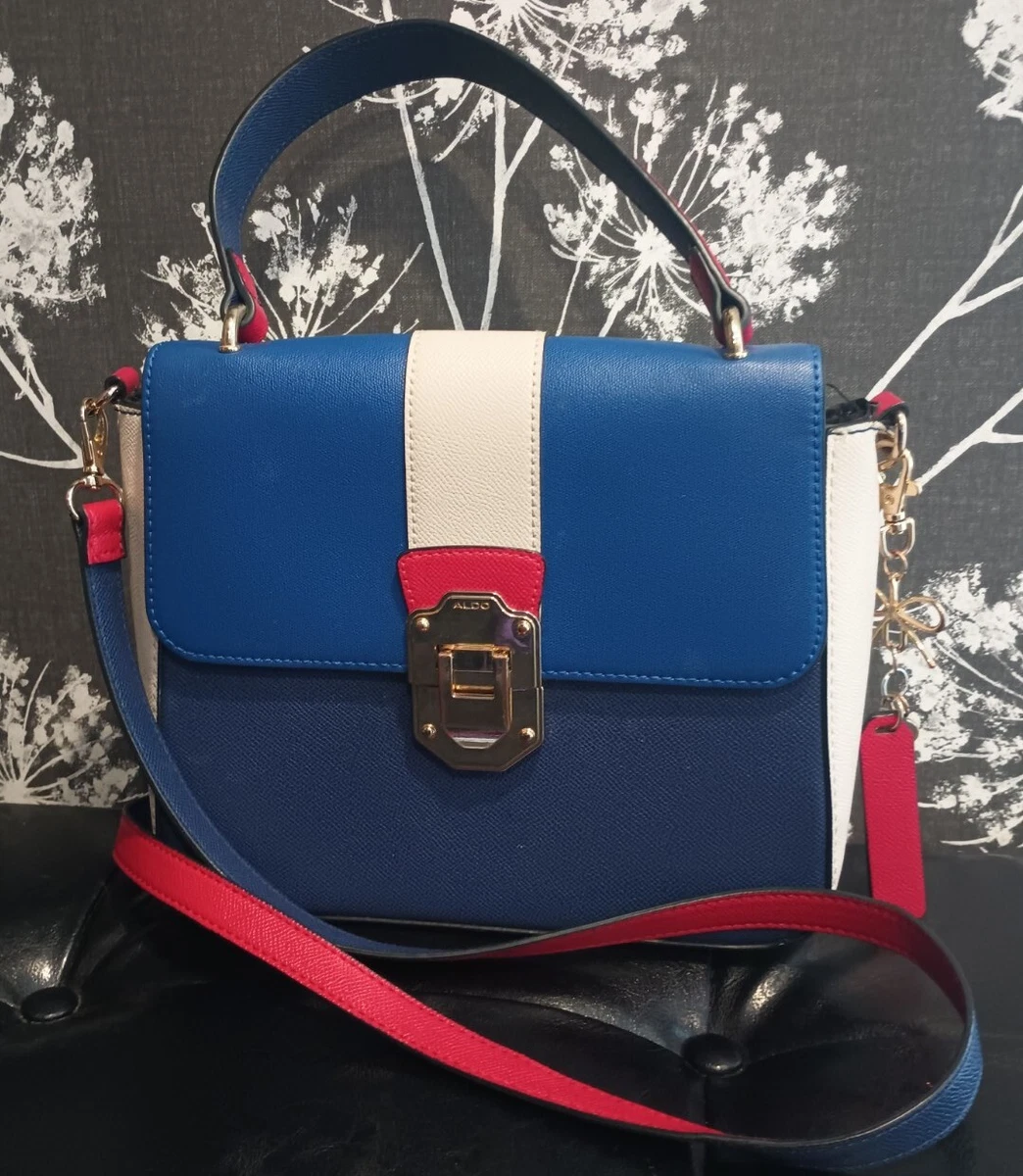 Aldo White And Blue Purse eBay