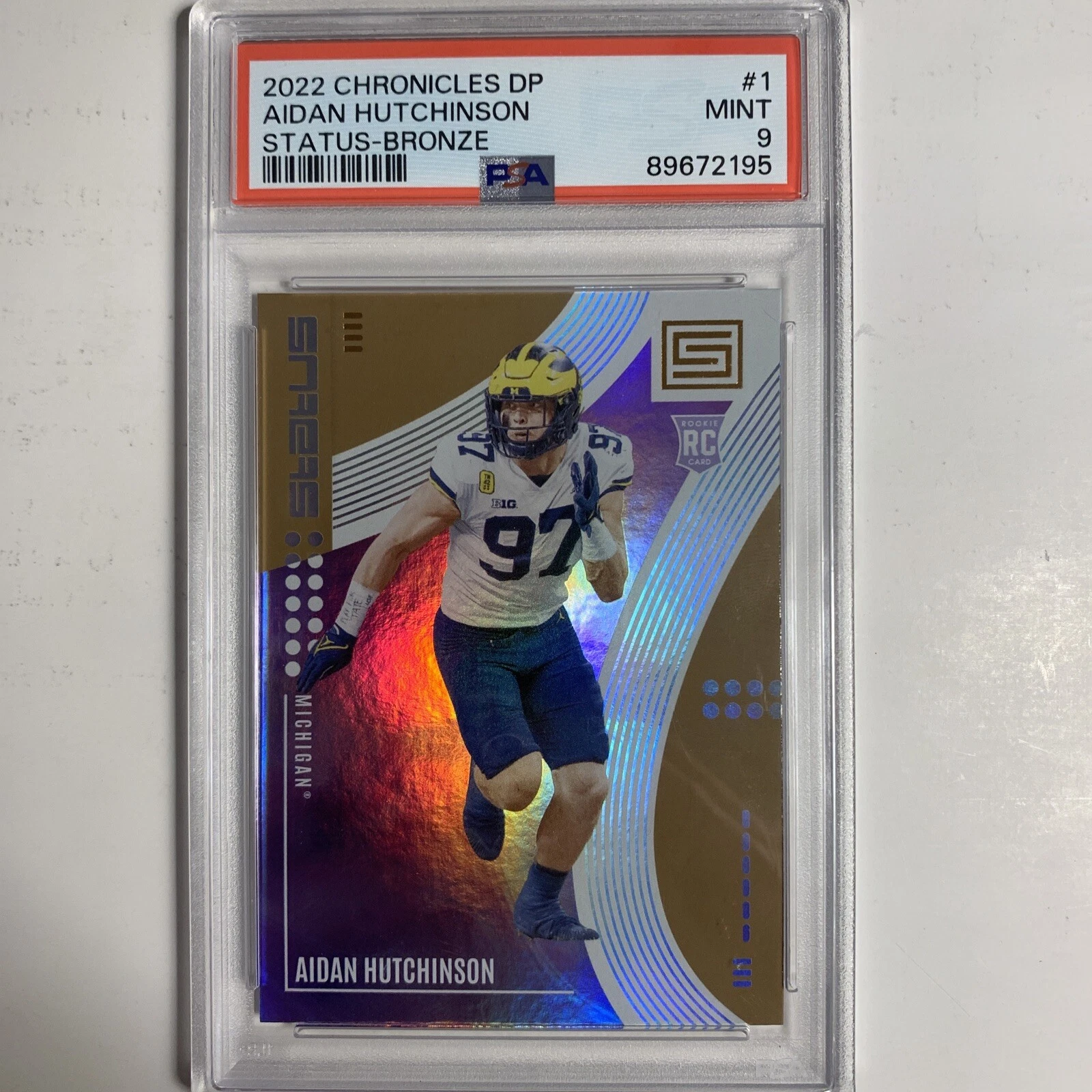 Aidan Hutchinson Panini Chronicles Draft Picks Status #1 Bronze