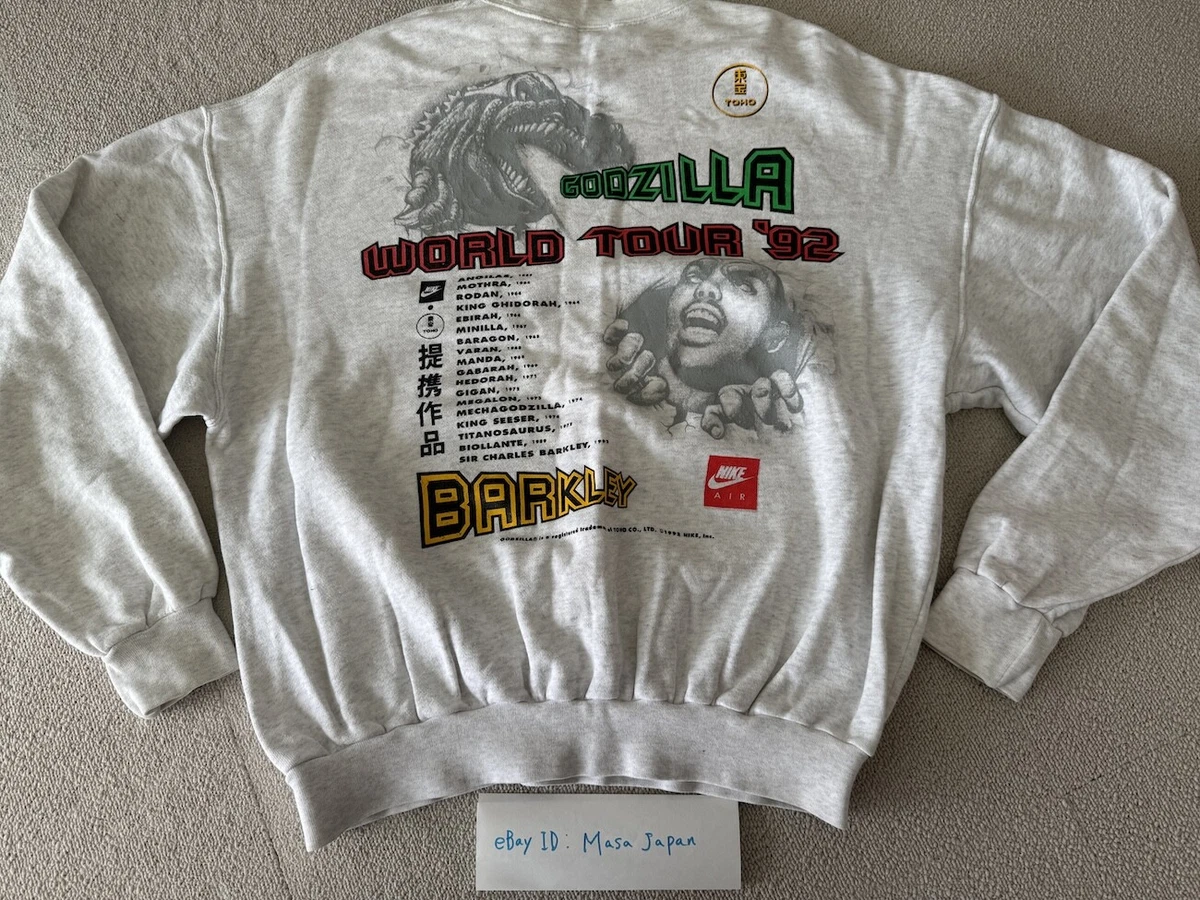 NIKE Godzilla × Charles Barkley Sweatshirt Size L Vintage 90's Made In Japan