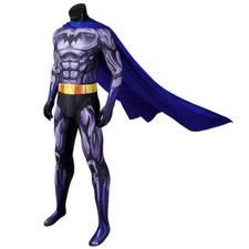 The New Batman Adventures Jumpsuit Cosplay Costume Superhero Bodysuit Blue Cape