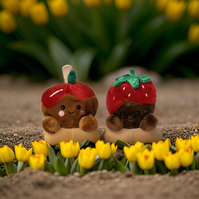 Set of 2 CHOCOLATE STRAWBERRY & CARAMEL APPLE Palm Pals 5