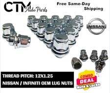 24pcs 12x1.25 Nissaninfiniti Factory Oem Chrome Mag Seat Lug Nuts Wheel Locks