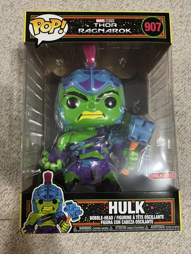 Funko Pop Marvel Thor Ragnarok Black Light Hulk Target Exclusive #907 10 Inch