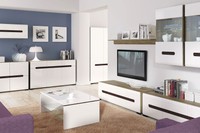 Azteca Living Room Furniture Set Sideboard Tv Unit Cabinet Oak / White Gloss Azteca Living Room Furniture Set Sideboard Tv Unit Cabinet Oak / White Gloss