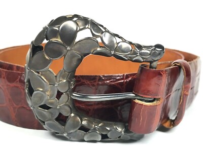 Angela Cummings Sterling Silver Floral Buckle Alligator  display picture 1