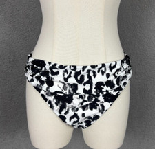 Bar III Spot Garden Shirred Hipster Bikini Swim Bottom X-L Black/White NWOT's.